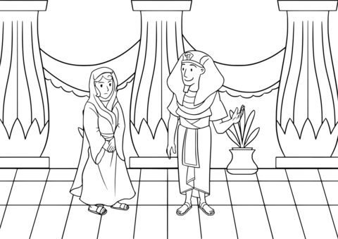 Sarai And Pharaoh Coloring Page